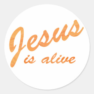 Pegatina Redonda Jesús es naranja vivo del effet