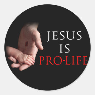 Pegatina Redonda Jesús es provida