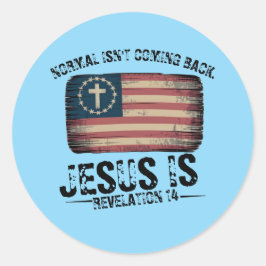 Pegatina Redonda Jesús Está Regresando