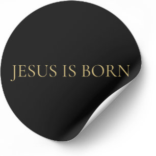 Pegatina Redonda JESÚS HA NACIDO Sticker de Navidad Minimalista 