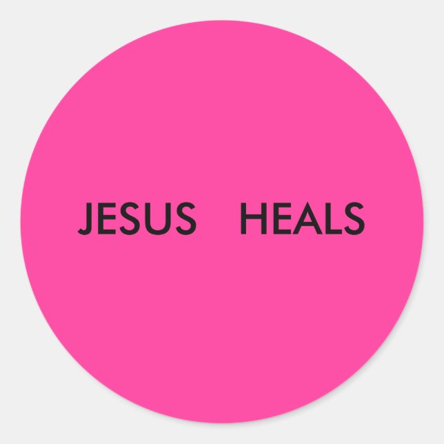 PEGATINA REDONDA JESUS HEALS (Anverso)