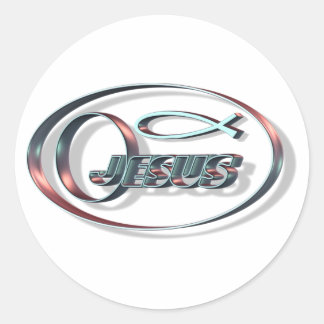 Pegatina Redonda Jesus ICHTUS