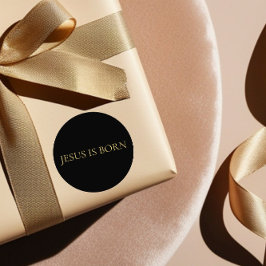 Pegatina Redonda JESUS IS BORN Minimalist Christmas Sticker