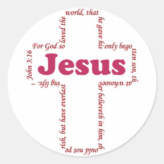 Pegatina Redonda Jesús Juan 3:16