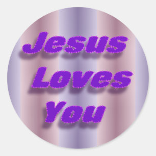 Pegatina Redonda Jesús le ama