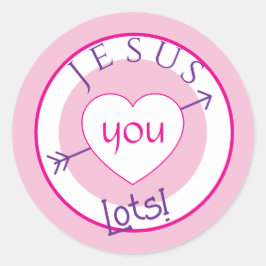 Pegatina Redonda Jesus Loves You Valentine Sticker