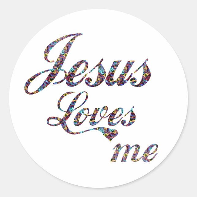 Pegatina Redonda Jesús me ama (Anverso)