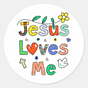 Pegatina Redonda Jesús Me Ama