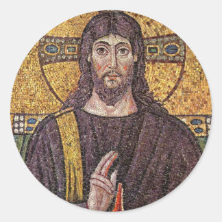 Pegatina Redonda Jesus Mosaic