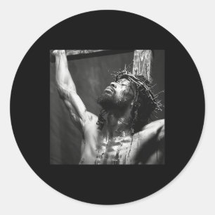 Pegatina Redonda Jesús Negro, Cristianismo, Iglesia, Cristo, Jesús