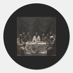 Pegatina Redonda Jesús Negro, Último Sacramento, Jesús 8