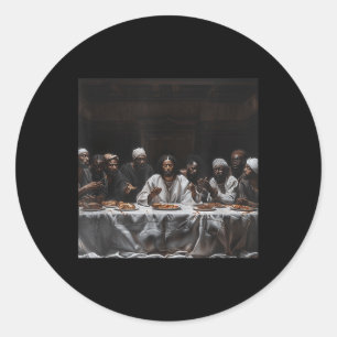 Pegatina Redonda Jesús Negro, último Sacramento, Jesús _9