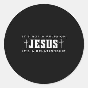 Pegatina Redonda Jesús No es religión Es un Cristo de Relaciones