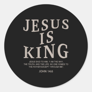 Pegatina Redonda Jesús Rey Hombres Cristianos Jóvenes Dios Bueno He