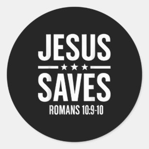 Pegatina Redonda Jesús salva a los romanos Biblia Verse Fe Hombres 