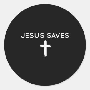 Pegatina Redonda Jesús Salvó la Sutil Fe Cristiana Minúsculo R