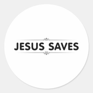 Pegatina Redonda Jesus Saves