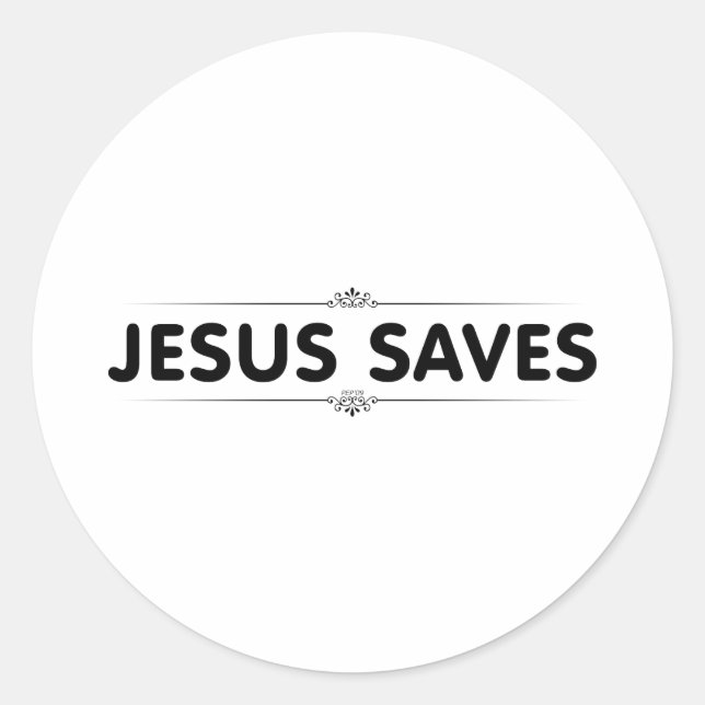 Pegatina Redonda Jesus Saves (Anverso)