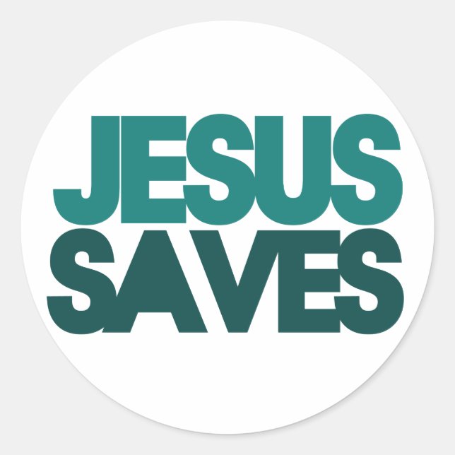 Pegatina Redonda Jesus Saves (Anverso)
