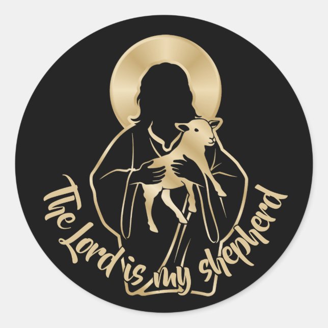 Pegatina Redonda Jesus Shepherd (Anverso)