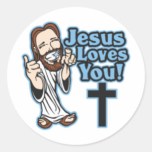 Pegatina Redonda Jesús te ama