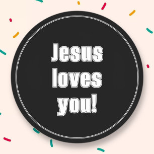 Pegatina Redonda ¡Jesús te ama!