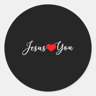 Pegatina Redonda Jesús Te Ama - Cristiano
