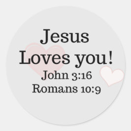 Pegatina Redonda Jesús Te Ama La Escritura