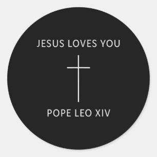 Pegatina Redonda Jesús Te Ama La Fe Religiosa Mínima Cristiana