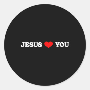 Pegatina Redonda Jesús te ama - Religiosa cristiana