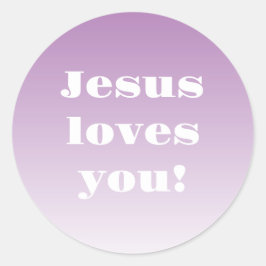 Pegatina Redonda ¡Jesús te quiere! Cualquier color oscuro