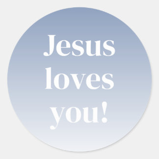 Pegatina Redonda ¡Jesús te quiere! Cualquier color oscuro