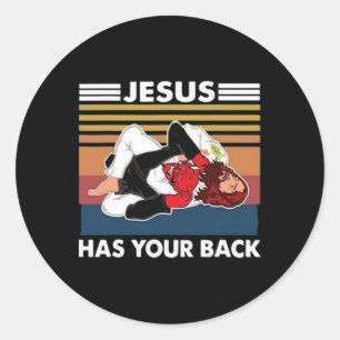 Pegatina Redonda Jesús Tiene Su Ck Karate
