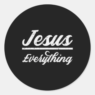 Pegatina Redonda Jesús Todo Dios Religión Católica Cristiana F