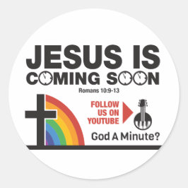 Pegatina Redonda Jesús vendrá pronto Pegatinas redondos 20 por hoja