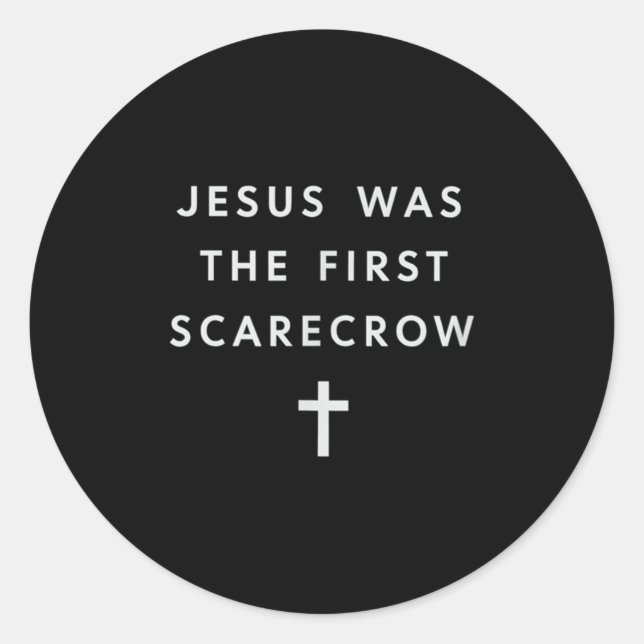 Pegatina Redonda Jesus Was The First Ecrow – Minimalist Christian S (Anverso)