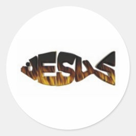 Pegatina Redonda jesusfirefish