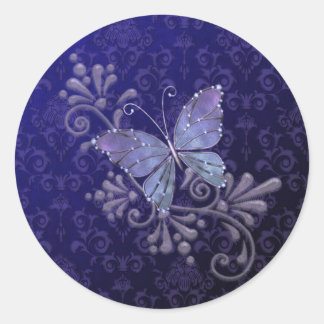 Pegatina Redonda Jewel Butterfly