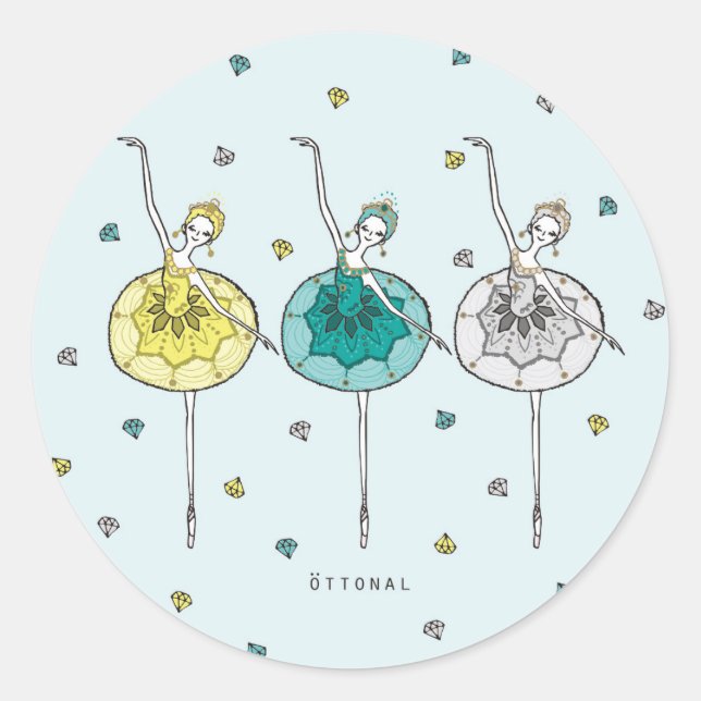 Pegatina Redonda Jewels Stecker (Anverso)