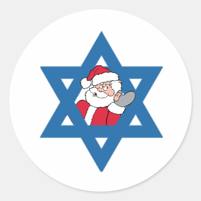PEGATINA REDONDA JEWISH SANTA (Anverso)