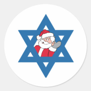 PEGATINA REDONDA JEWISH SANTA