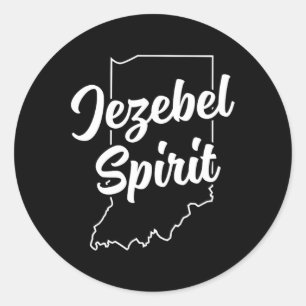 Pegatina Redonda Jezebel Spirit Funny Indiana Orgullo Punto Azul En