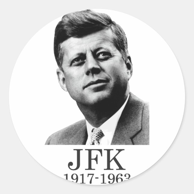 Pegatina Redonda JFK - John F. Kennedy (Anverso)