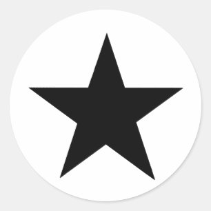 Pegatina Redonda jGibney negro de la estrella los regalos de Zazzle