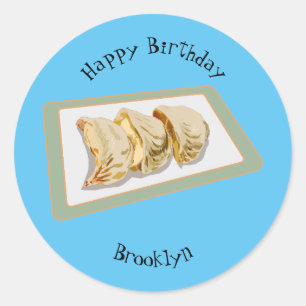 Pegatina Redonda Jiaozi / ilustracion personalizado chino de bolas 