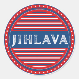 Pegatina Redonda Jihlava City Pride Emblem – Czech Identity