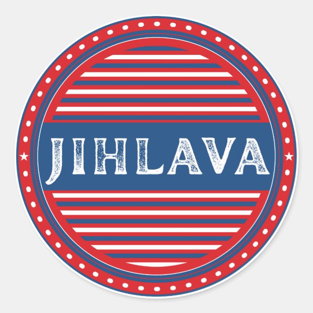 Pegatina Redonda Jihlava City Pride Emblem – Czech Identity (Anverso)