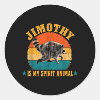 Pegatina Redonda Jimothy Raccoon Is My Spirit Animal Raccoon Meme