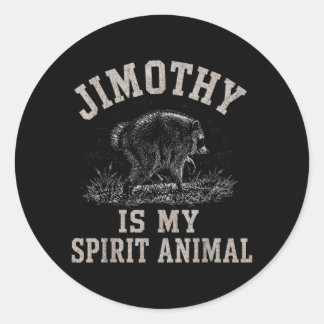 Pegatina Redonda Jimothy Raccoon Is My Spirit Animal Raccoon Meme