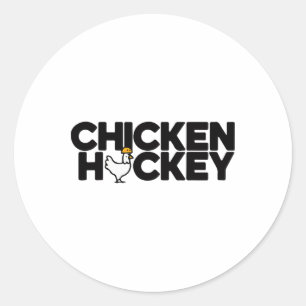 Pegatina Redonda Jinete de pollo divertido apilado repetir broma di